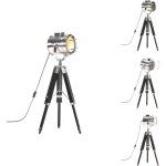 Vidaxl - lampadaire � tr�pied noir bois de manguier massif 69 cm - lampadaire retro - lampadaire industriel ...