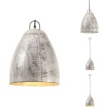 Lampe suspendue industrielle 25 w argenté rond 32 cm e27 - lampe suspendue - lampadaire - Éclairage intérieur ... Lampe suspendue industrielle 25 w argenté rond 32 cm e27 - lampe suspendue - lampadaire - Éclairage intérieur ...