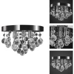Vidaxl - lustre suspendu design de cristal chrome - plafonnier cristal - lustre cristal - luminaire intrieur ...