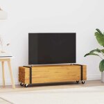 Vidaxl meuble tv marron 110 x 30 x 30 cm bois de teck massif