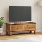 Vidaxl meuble tv naturel 110 x 35 x 40 cm bois de teck massif