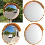 Miroir de traffic convexe ext�rieur orange �30 cm polycarbonate - miroir de circulation - miroirs de ...