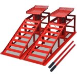Vidaxl - rampes de r�paration auto 2 pcs rouge acier