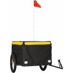 Remorque de vélo noir et jaune 45 kg fer vidaxl Remorque de vélo noir et jaune 45 kg fer vidaxl