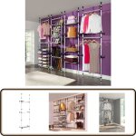 Vidaxl - syst�me de garde - robe t�lescopique barres et �tag�re aluminium - syst�me de rangement - armoire ...