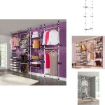 Vidaxl - syst�me de garde - robe t�lescopique barres et �tag�re aluminium - syst�me de rangement - armoire ...