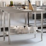 Vidaxl - table de travail de cuisine avec dosseret 110x55x93 cm inox