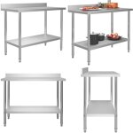 Vidaxl - table de travail de cuisine avec dosseret 120x60x93 cm inox - table de travail - tables de travail ... Vidaxl - table de travail de cuisine avec dosseret 120x60x93 cm inox - table de travail - tables de travail ...