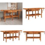 Vidaxl - tabli avec tiroirs et taux 192x62x83 cm bois massif d'acacia - tabli - tablis - home & living ...