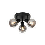 Vidro - spot plafond, plafonnier - 3 lumi�re - � 35 cm - noir - art deco - �clairage int�rieur - salon ...