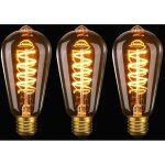 Vintage edison ampoule e27 led st64, 4w spirale flexible courb� led filament e27 ampoule d�corative antique ...