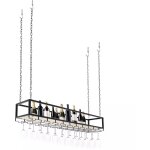 Vintage tagre suspendue verre  vin rack plafond rack bars casier  vin bouteille rack range bouteille ...