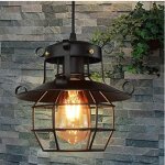 Vintage hanging cage pendant lamp metal loft cage e27 plafonnier luminaire rustique industriel fer cage ...