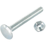Vis express - boulon (vendu avec ecrou) trcc japy t�te ronde collet carr� m10x80 filetage total acier ...