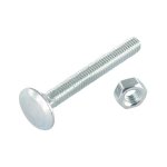 Vis express - boulon (vendu avec ecrou) trcc japy t�te ronde collet carr� m6x45 filetage total acier ...