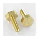 Vis express - vis m�taux laiton t�te hexagonale th m3. 5x12 bout t�ton chanf - 10 pi�ces