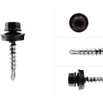 Vis pour t�le imitation tuile galvanis� noir r9005 4. 8 x 28 mm -