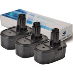 Visiodirect - lot de 3 batteries pour dewalt dc612ka cloueur sans fil 3000mah 14. 4v