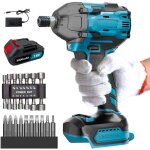 Visseuses  percussion, perceuse - cl  percussion lectrique sans fil 1 / 4 , 420 n. m, 10 forets, ...