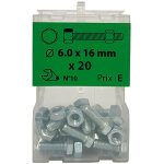 20 vis 6x16mm tte hexa + crou zingu viswood