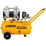 Vito - compresseur  air portatif silencieux 24l 2cv / 1, 5 kw gonfleur pneus voiture chantier sans huile ...