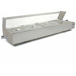 Vitrine bain marie electrique professionnel � 4 bacs gn 1 / 2 5. 5l en acier inoxydable pour buffet, ...
