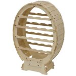 Vitrine � bouteilles en forme de tonneau en �pic�a massif alberiamo 18 places 51x23x74 cm