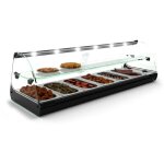 Vitrine chaude bain - marie deux etag�res avec eclairage led - 840 � 1190 mm - sayl