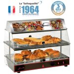 Vitrine chaude avec bloc lumineux - gn 1 / 1 - 2 niveaux - sofraca