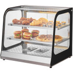 Vitrine chauffante commerciale a 2 niveaux, presentoir a chaud 850 w, avec verre trempe et chauffage ...