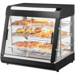 Vitrine chauffante commerciale a 3 niveaux, presentoir a chaud 1200 w, avec lumiere, etagere reglable ...