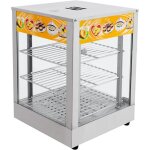 Vitrine de maintien au chaud � 3 �tages en acier inoxydable, 800 w, comptoir chauffant avec �clairage, ...