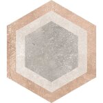 Vives azulejos y gres ? carrelage gr�s c�rame effet ciment hexagonal 26, 6x23 cm ? finition mat ? motif ...
