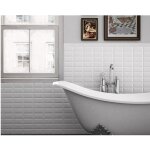 Carrelage mural faence effet carreau metro metro 15x7, 5 cm blanc - mat - bote de 0. 50 m2 - gioia ...
