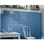 Carrelage mural faence effet carreau metro metro 15x7, 5 cm bleu - brillant / poli - bote de 0. 50 ...