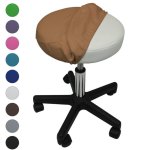 Drap housse de protection en ponge pour tabouret rond - marron clair vivezen