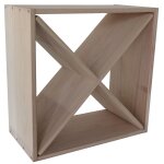 Range - bouteilles avec croix - 50 x 50 cm - bois