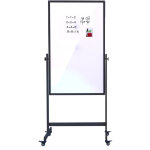 Tableau blanc mobile - double face - 66x110 cm - cadre noir