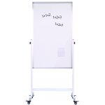Tableau blanc mobile - double face - 80x120 cm - cadre blanc