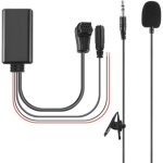 Voiture bluetooth 5. 0 aux c�ble microphone mains t�l�phone mobile adaptateur d'appel gratuit pour radio ...