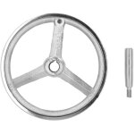 Volant de tour 22 x 250 mm avec poign�e tournante volant rond en m�tal � 3 rayons poign�e tournante amovible ...