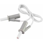 Cordon de mesure de scurit[banane mle 4 mm - banane mle 4 mm ] ultra flexibles 0. 75 m, blanc, msb ...