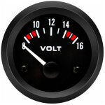 Voltm�tre volt jauge bx100007 52mm / 2in voltm�tre jauge ?8 - 16v? voltmetre voiture gauge + gorgeri ...