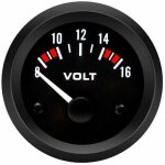 Voltm�tre volt jauge bx100007 52mm / 2in voltm�tre jauge (8 - 16v) voltmetre voiture gauge + gorgeri ...
