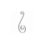 Volute en s alu 290x115 - plat 12x5 mm deco fer forge Volute en s alu 290x115 - plat 12x5 mm deco fer forge