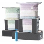 Lot de 9 sacs de rangement sous vide non - tiss� xxl - 4 housses avec poign�e, 4 sacs, 1 pompe - pour ...