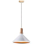 Lustre conique en m�tal � led v - tac douille e27 (max. 60 w), blanc brillant