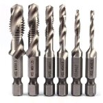 Vtizikl 6pcs hss jeu de foret m�che � 1 / 4  tige hexagonale set robinet de foreuse de combinaison hss ...
