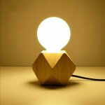 Vtizikl lampe de table moderne e27 lampe de bureau en bois lampe de chevet de diamant simplicit� cr�atif ...