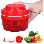 Vurahome - hachoir � oignons, l�gumes, oignons, m�nage, cordon de serrage, coupe - l�gumes, hachoir manuel ...